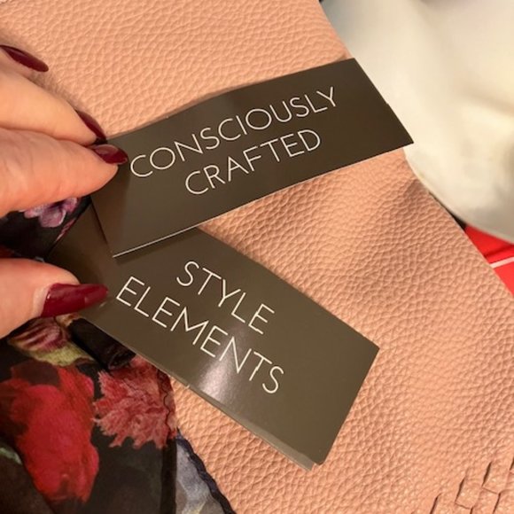 NWT! ELLIOTT LUCCA -Vegan Leather Woven Tote -"Blush Woven"-13"Hx20"Wx8"D +SCARF - Picture 8 of 16